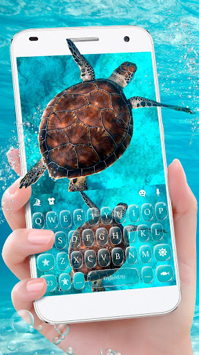 Android application Blue Sea Turtle Keyboard Theme screenshort
