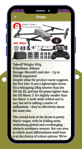 Drones EVO Lite Plus Guide Screen 3