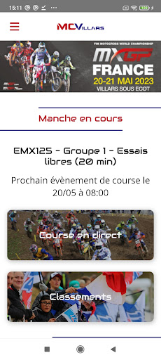 Android application MXGP France 2023 screenshort