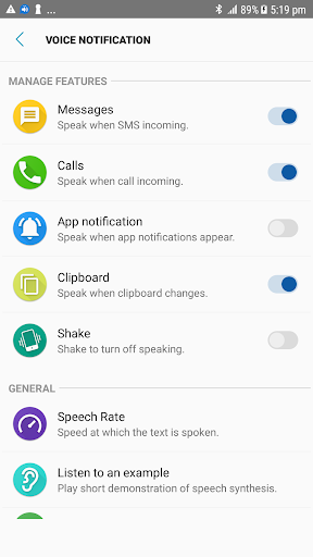 Voice Notification Screen 2