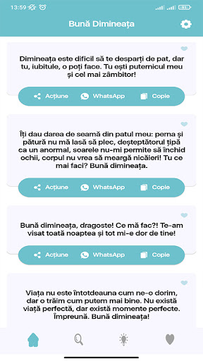 Android application bună dimineața mesaje screenshort