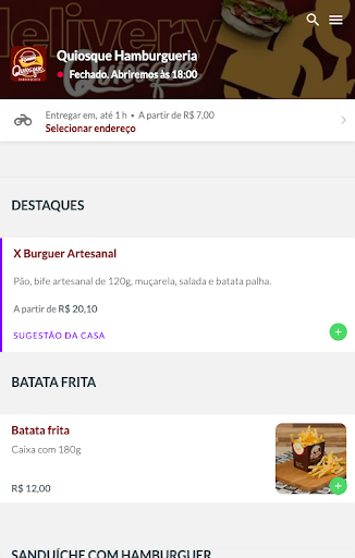 Android application Quiosque Lanches screenshort