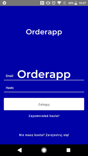 Android application Orderapp Admin screenshort