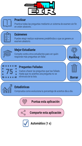Android application Preguntas Examen EIR screenshort