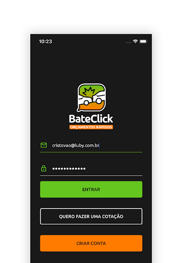 Android application BateClick App screenshort
