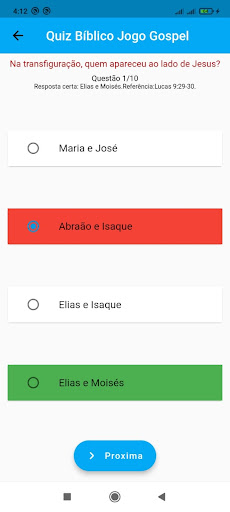 Quiz Bíblico Jogo Gospel Screen 2
