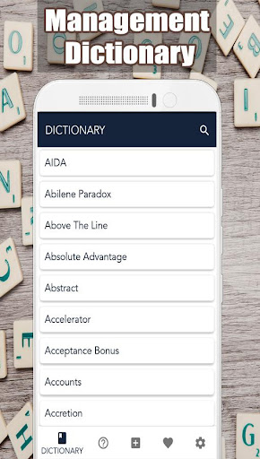 Android application Management Dictionary screenshort