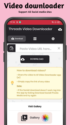 Android application Threads Video Downloader screenshort