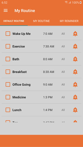 Android application My Routine screenshort
