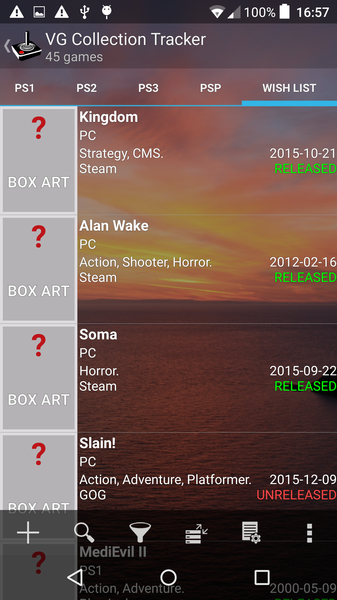 Android application Game Collection Tracker Pro screenshort