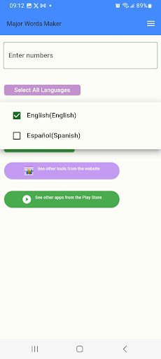 Major Words Maker Screen 2