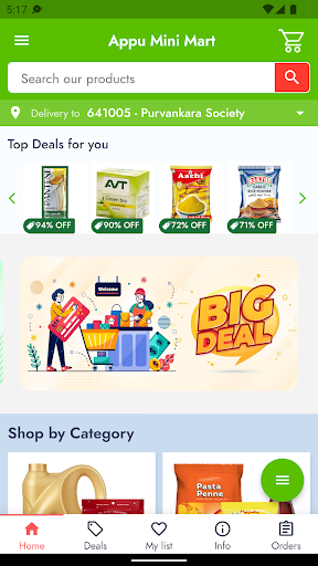 Android application Appu Mini Mart screenshort