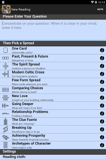 Screenshot of Bonefire Tarot
