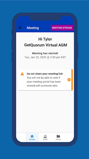 GetQuorum Hybrid Meetings App Screen 3
