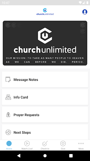 Android application Church Unlimited screenshort