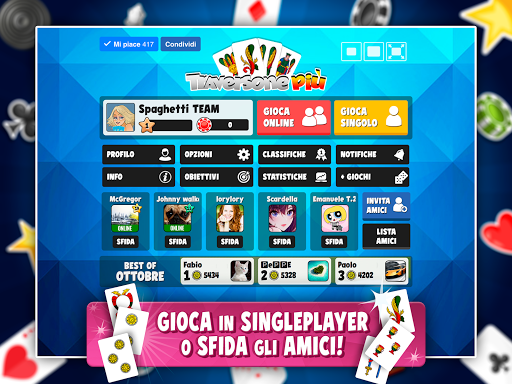 Traversone Piu00f9 - Giochi di Carte Social  screenshots 12