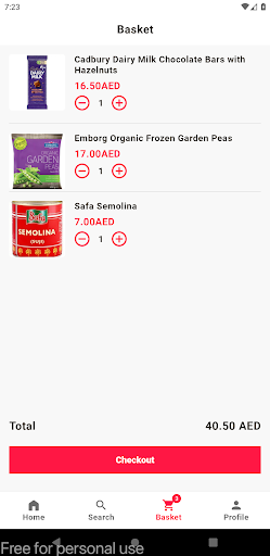 Quick Buy Supermarket Screen 3