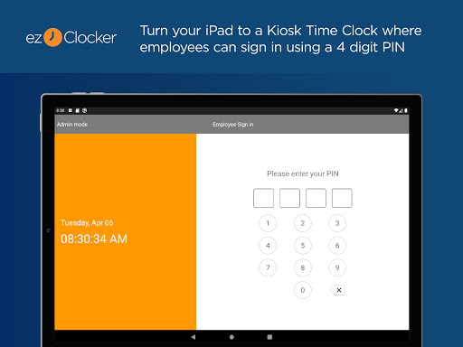 ezClocker Kiosk Time Clock Screen 3