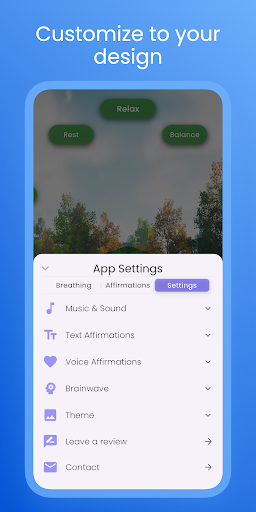 Screenshot of Breathe to Relax: Affirmations