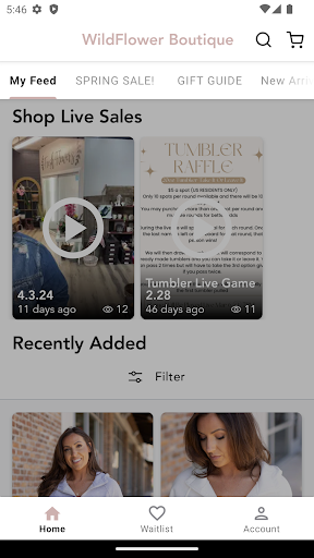 Android application WildFlower Boutique screenshort