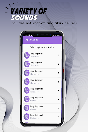 Harp sounds ringtones. Screen 3