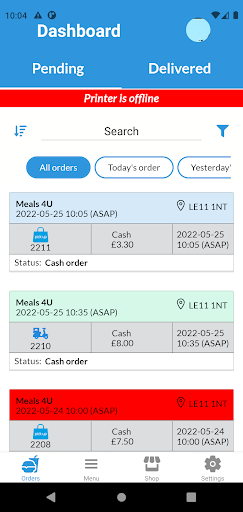 Meals 4U Business Screen 2