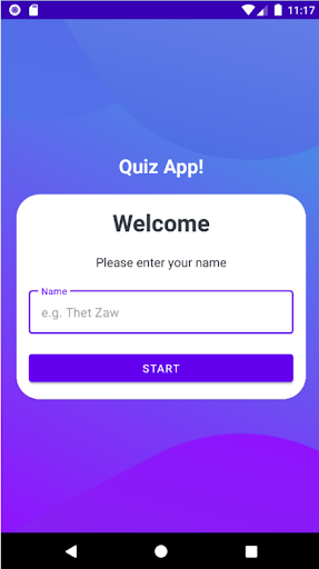 Android application mQuiz App screenshort