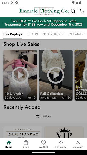 Android application Emerald Clothing Co. screenshort