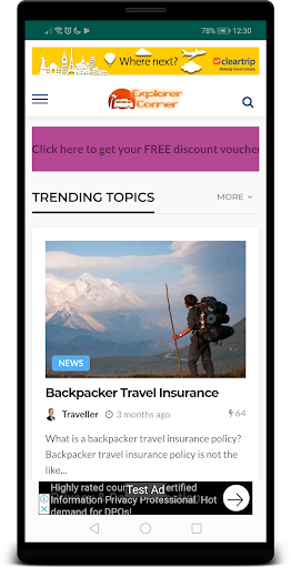 Android application Explorer Corner screenshort