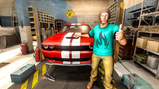 Flat Tire Car Mechanic Garage