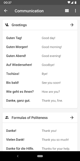 Your German Phrasebook Screen 2