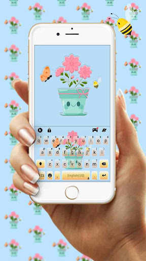 Android application Cute Flower Pot Keyboard Theme screenshort