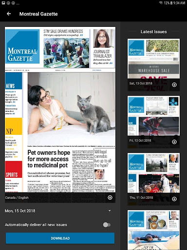 Android application Montreal Gazette ePaper screenshort