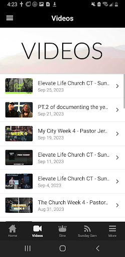 Elevate Life Church CT Screen 3