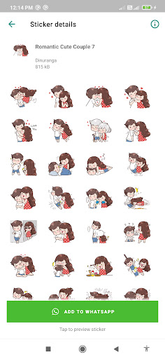 Android application Romantic Couple Love Stickers screenshort