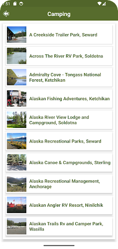 Alaska Campgrounds Screen 3