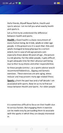 Health & Sports Advisor Screen 3