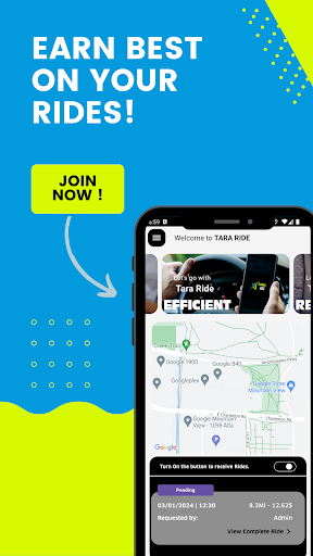 Android application Tara Ride Driver screenshort