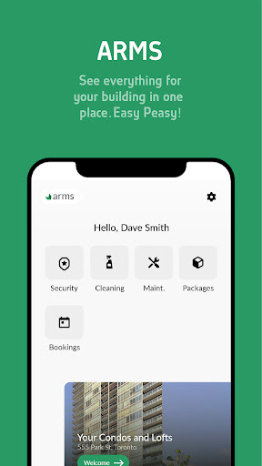 ARMS (Building Management App) Screen 2