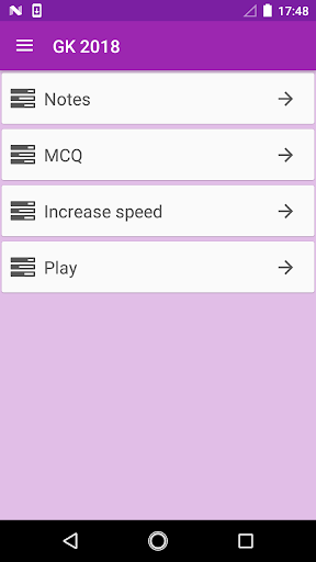 Android application GK in english 2018 screenshort