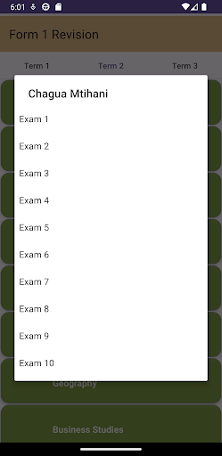 Form 1 Exams Revision Screen 2