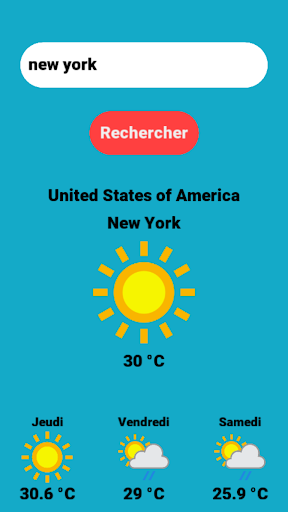 Android application meteo screenshort