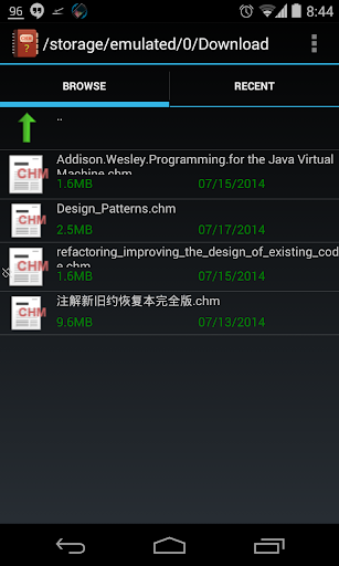 Android application Chm Reader X screenshort