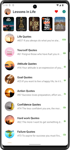 Android application Lessons in Life Quotes screenshort