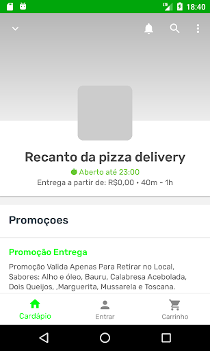 Android application Recanto Da Pizza Delivery screenshort