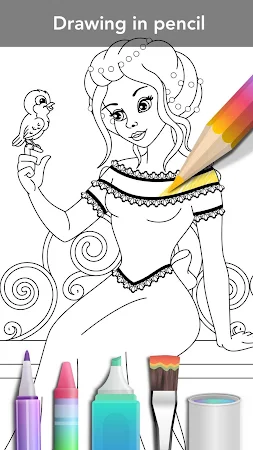 Game screenshot Princess coloring book apk download