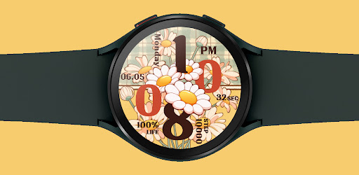 Yellow Flower Drawing Watch