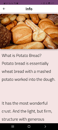 Android application Potato Bread screenshort