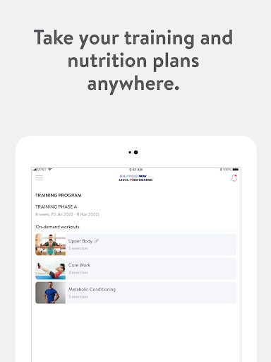 Screenshot of Erie Fitness Now and Level Red