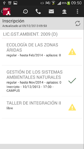 MiUBP Móvil Alumnos Screen 2